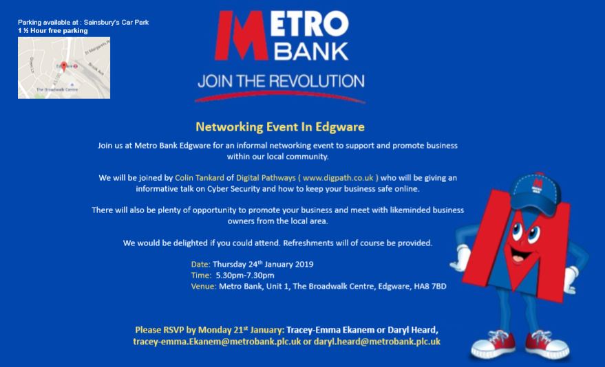 Invite_Metro Bank_Edgware_business_networking_event_Thursday_24_January