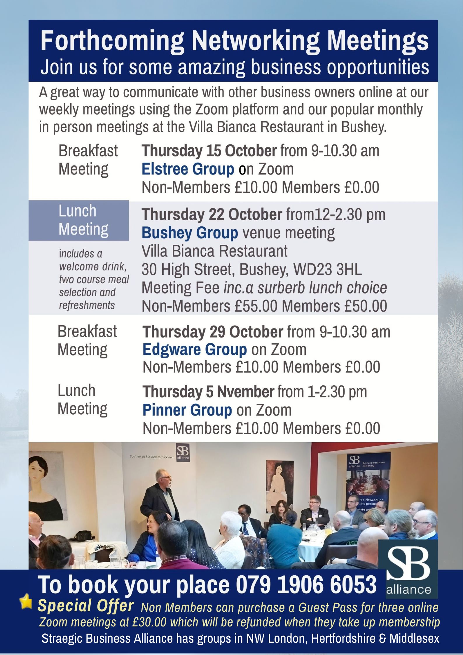SB alliance Forthcoming Business Networking Meetings till 5 November 2026