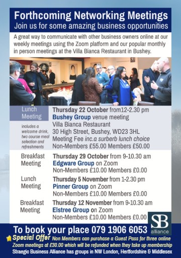 SB alliance Forthcoming Business Networking Meetings till 12 November 2026