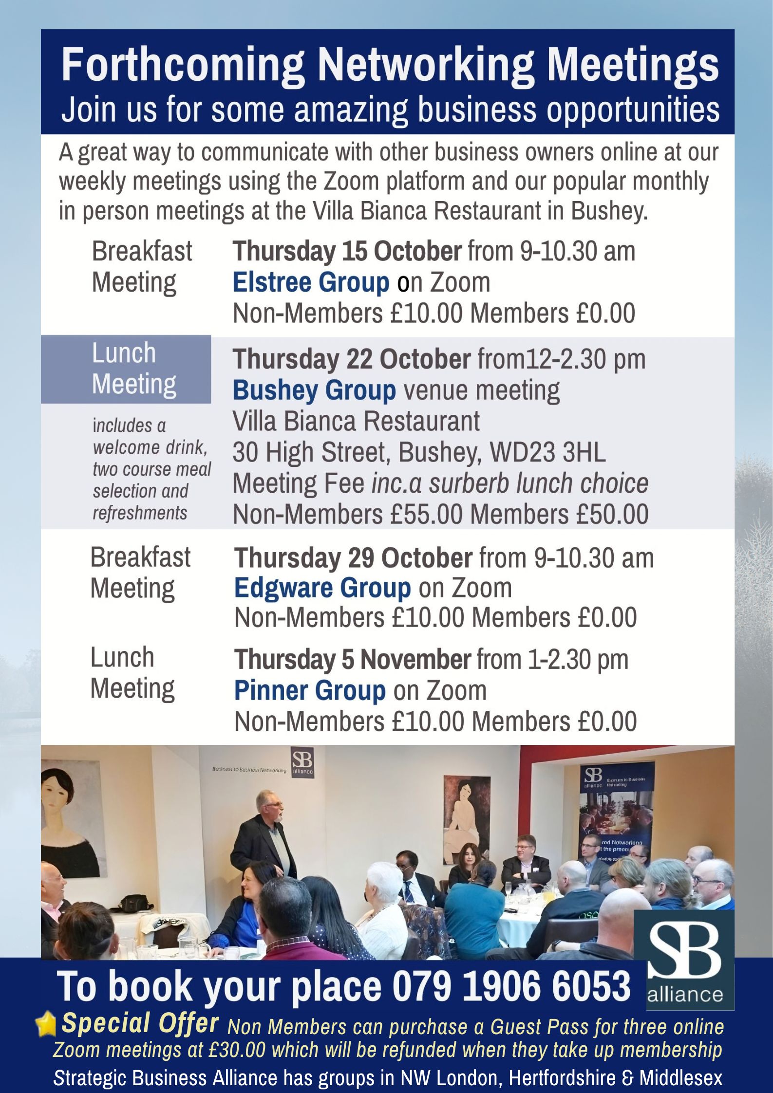 SB alliance Forthcoming Business Networking Meetings till 5 November 2026