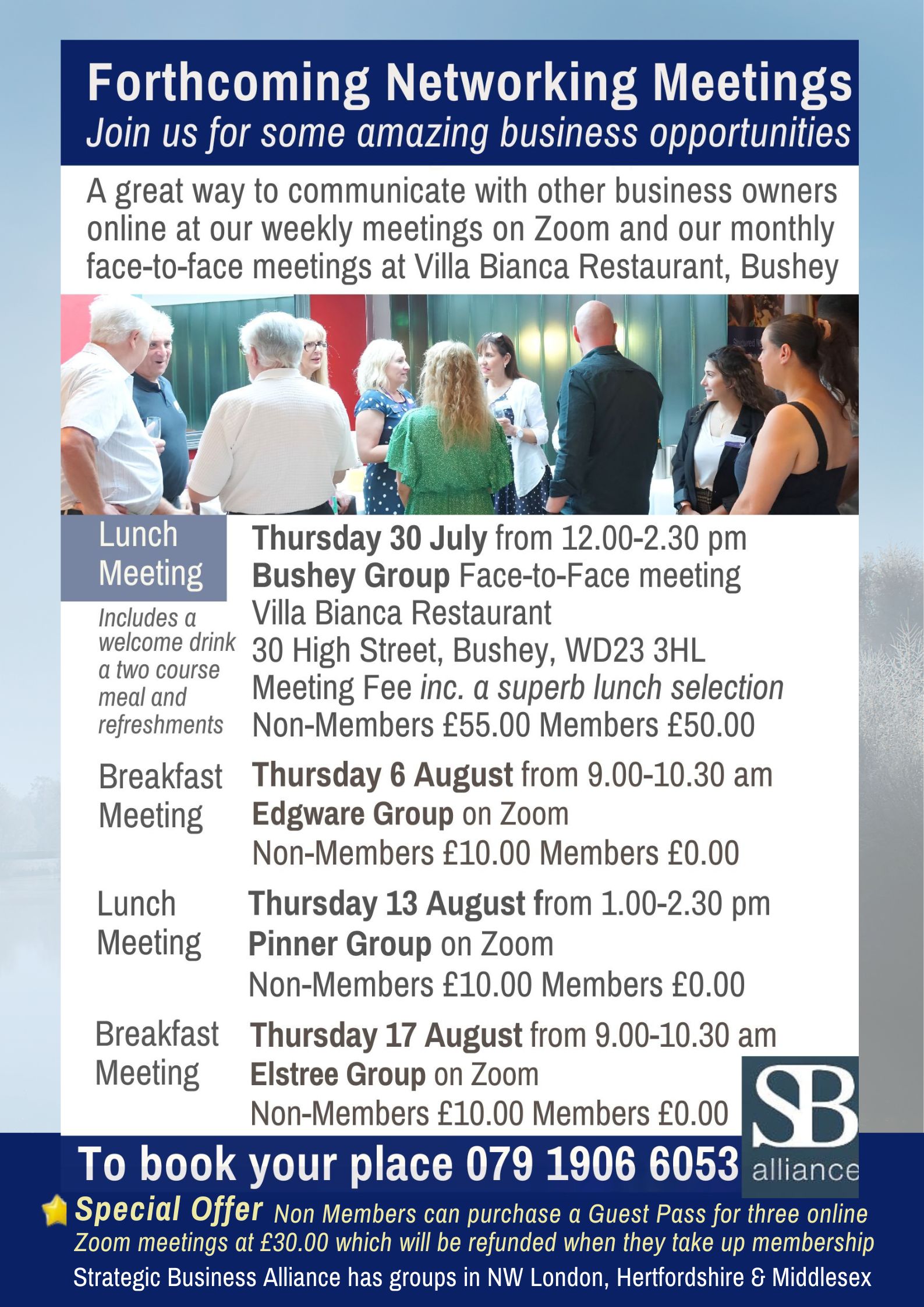 SB alliance Forthcoming Business Networking Meetings till 17 August 2026